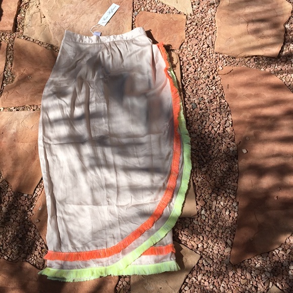 Last One! NWT MARA HOFFMAN Fringe Skirt - Picture 6 of 6